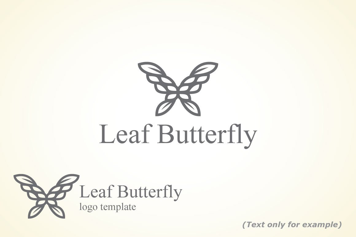 Leaf Butterfly Logo Template preview image.