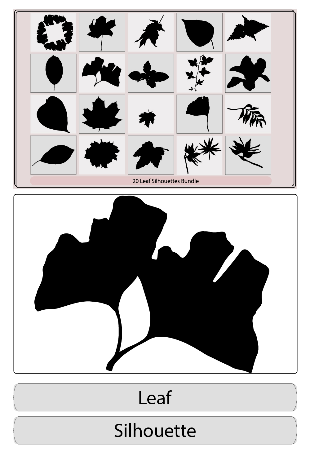 leaf silhouette,Black autumn leaves or foliage silhouettes,palm leaves silhouettes,silhouette branches with leaf pinterest preview image.