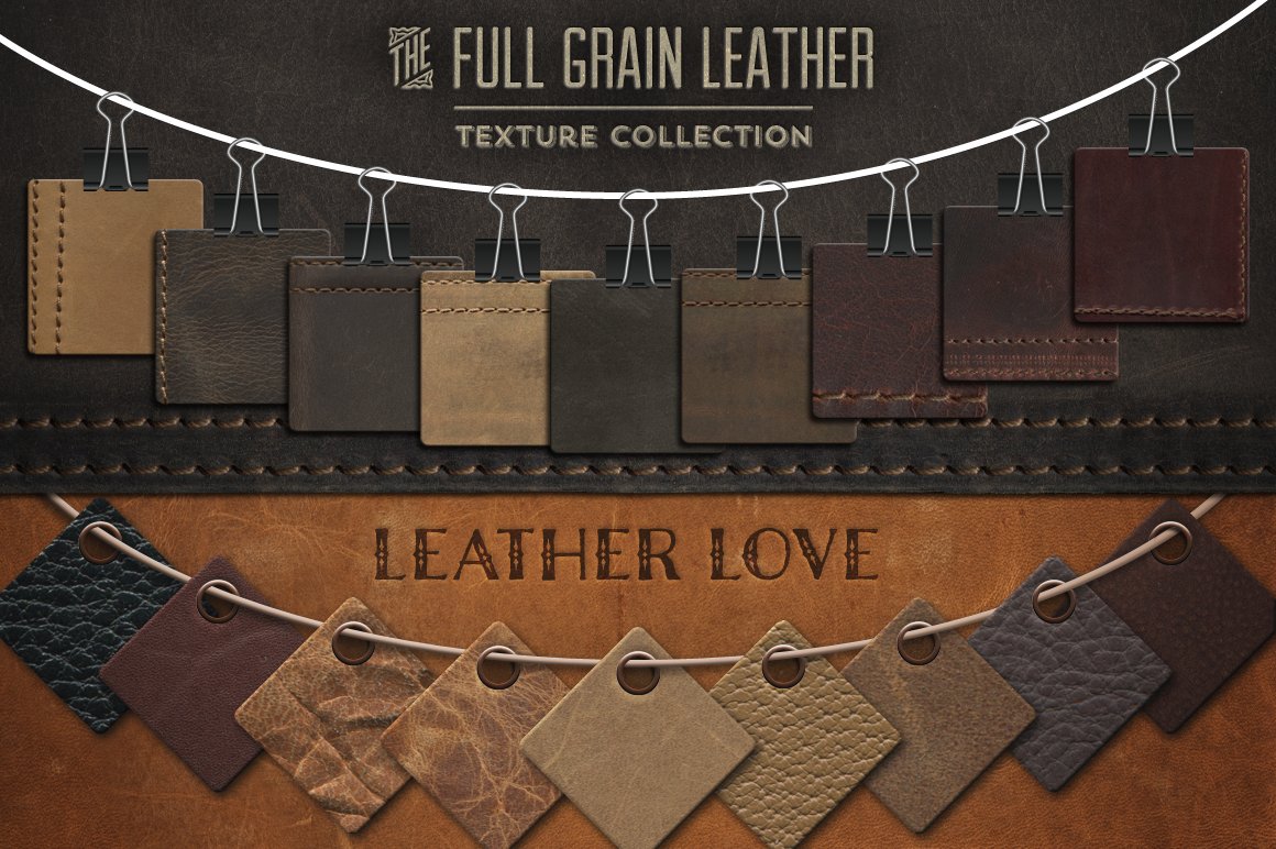 50 Wood & Leather Textures preview image.