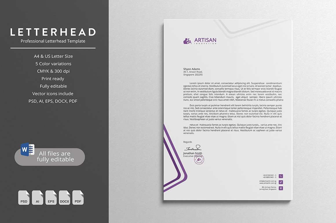 Letterhead Template cover image.