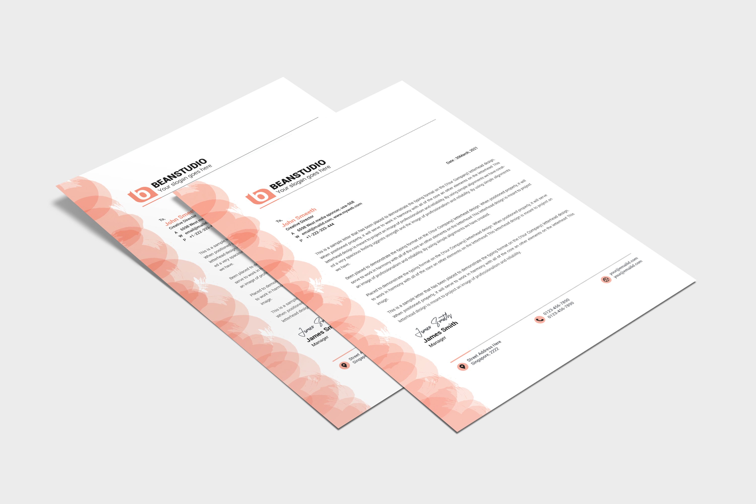 letterhead template preview image.