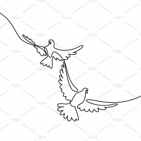 Flying two pigeons logo cover image.