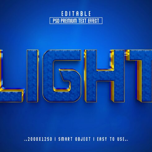 Blue and yellow 3d text effect.
