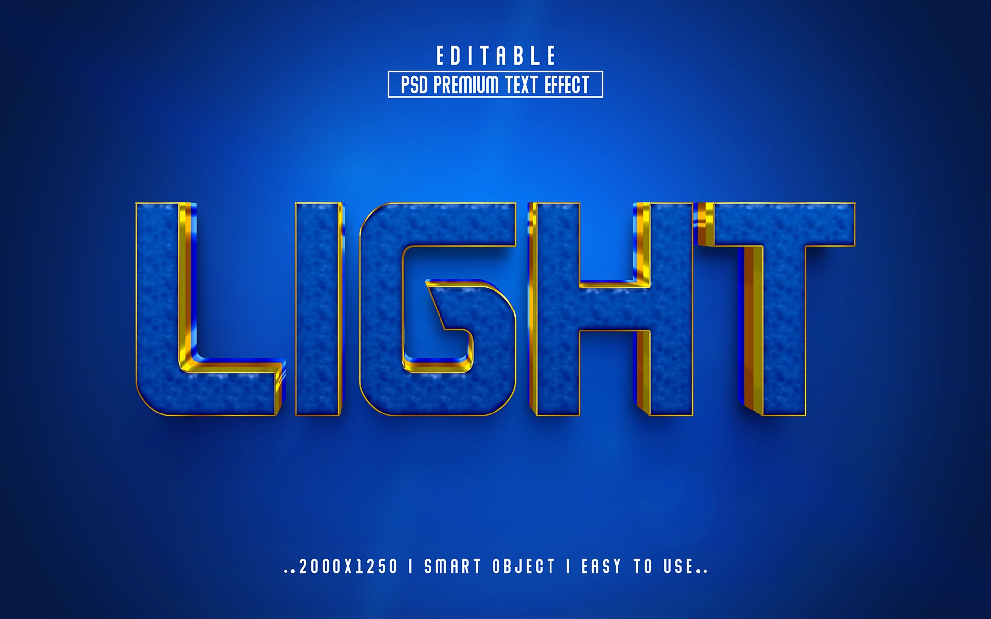Blue and yellow 3d text effect.