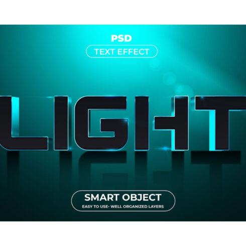 Light text effect with a green background.