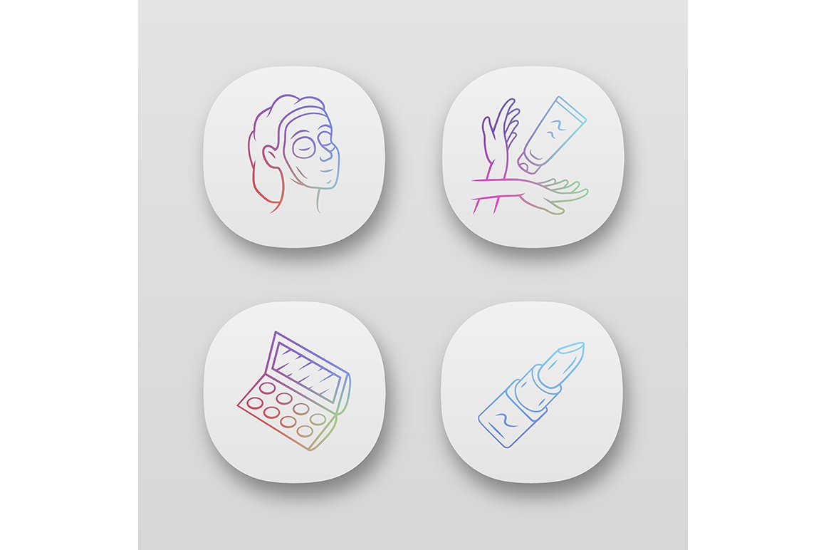 Makeup, feminine hygiene app icons cover image.