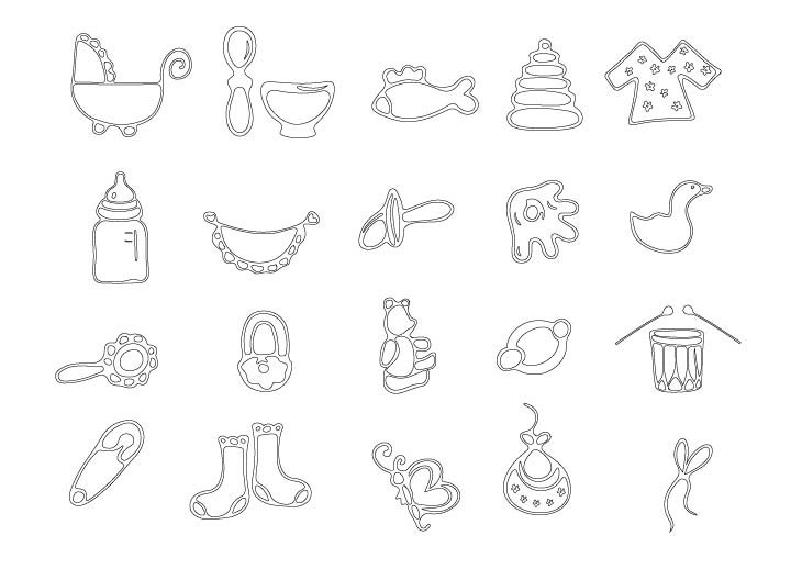 Baby icons vector set. preview image.