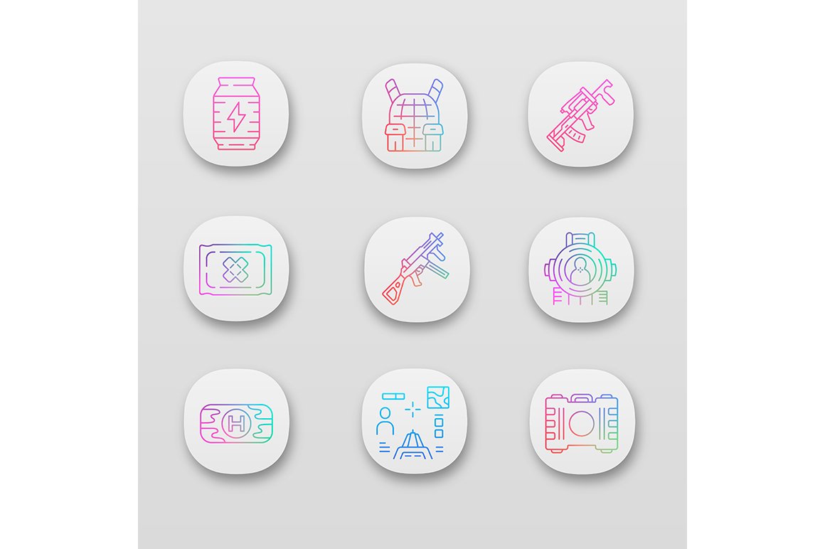 Game inventory app icons set cover image.