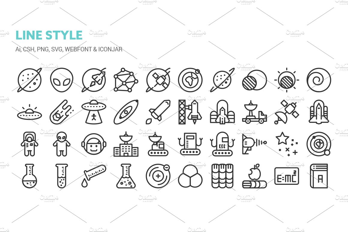 Space and Science Icons preview image.