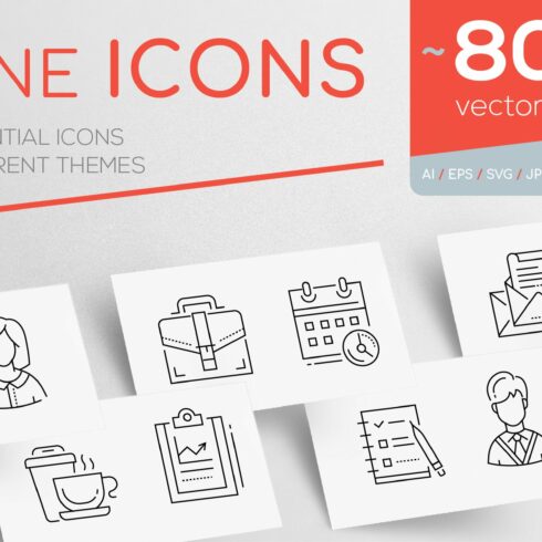 Line Design Icons Bundle cover image.