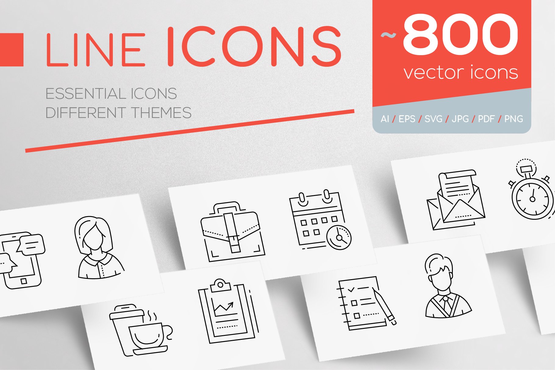 Line Design Icons Bundle cover image.