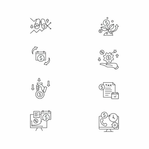 Finance line icons set cover image.