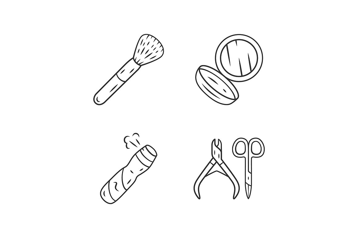 Skin care accessories icons set cover image.