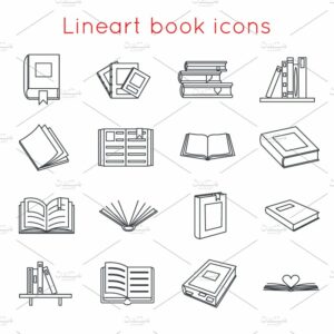 Lineart Book Icons – MasterBundles