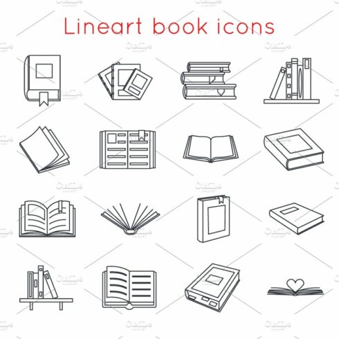 Lineart Book Icons cover image.