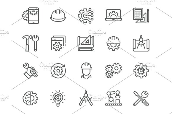 Line Engineering Icons cover image.