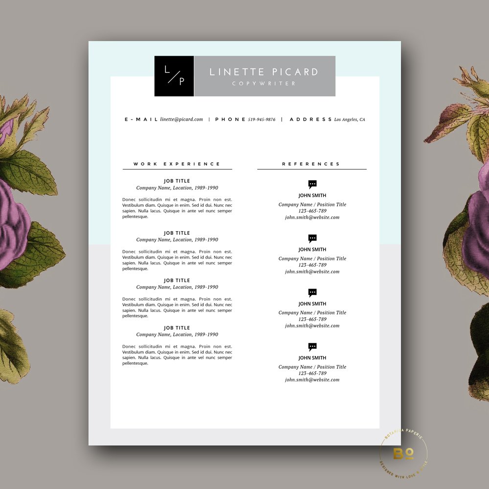 Clean Resume Design & Cover Letter preview image.