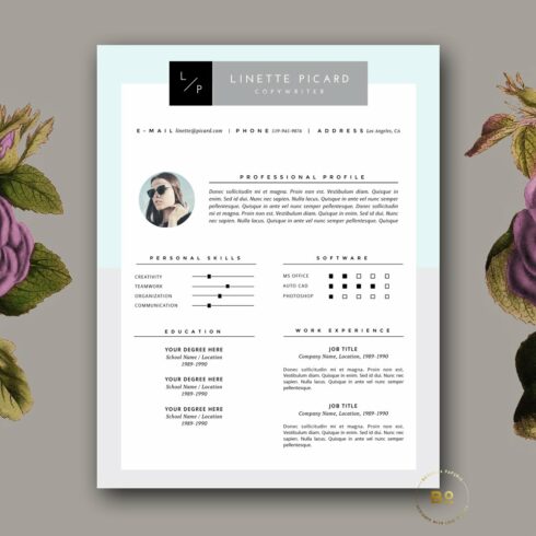 Clean Resume Design & Cover Letter cover image.