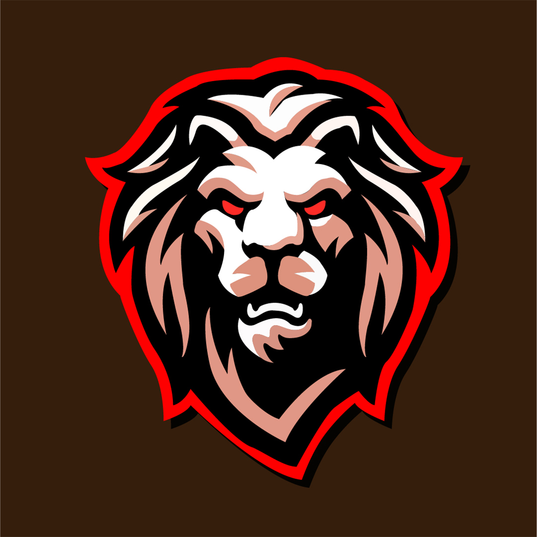 Lion head illustration made in the adobe illustrator preview image.
