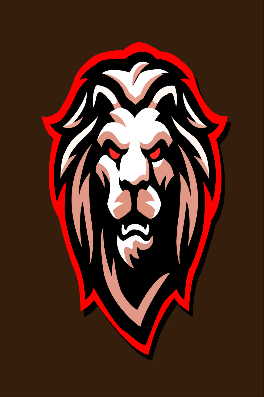 Lion head illustration made in the adobe illustrator pinterest preview image.