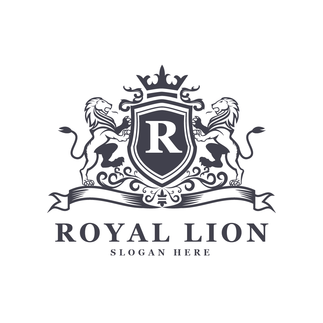 lion heraldic logo 118