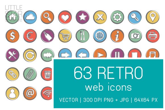 Retro Web Icons cover image.