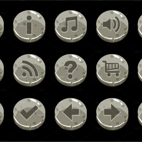 Cartoon Circle old stone buttons cover image.