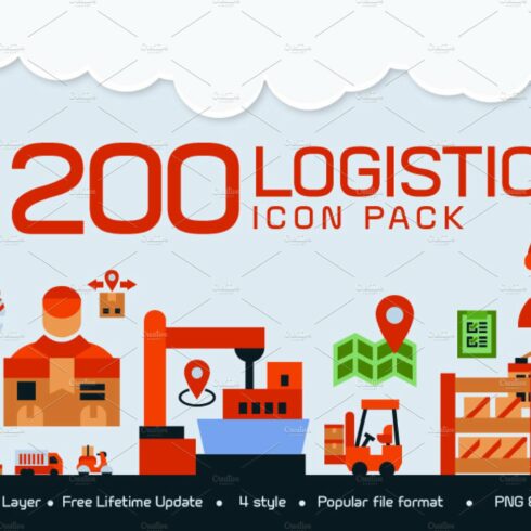 200 Logistic Icon Pack cover image.