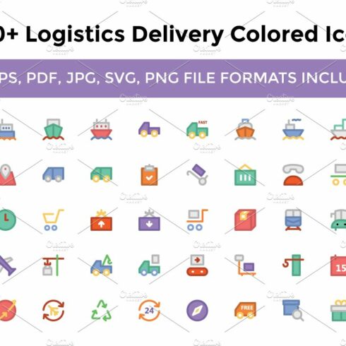 200+ Logistics Delivery Colored Icon cover image.