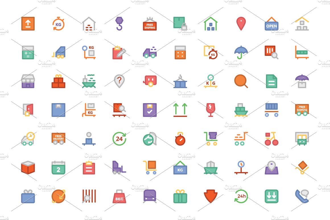 200+ Logistics Delivery Colored Icon preview image.