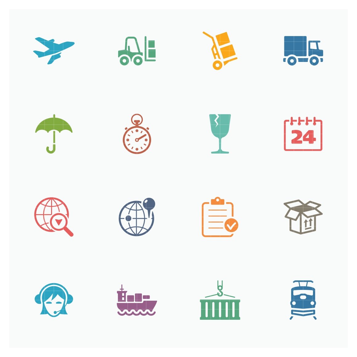 Logistics Icons - Colored Series preview image.