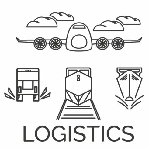 Logistics icons set cover image.