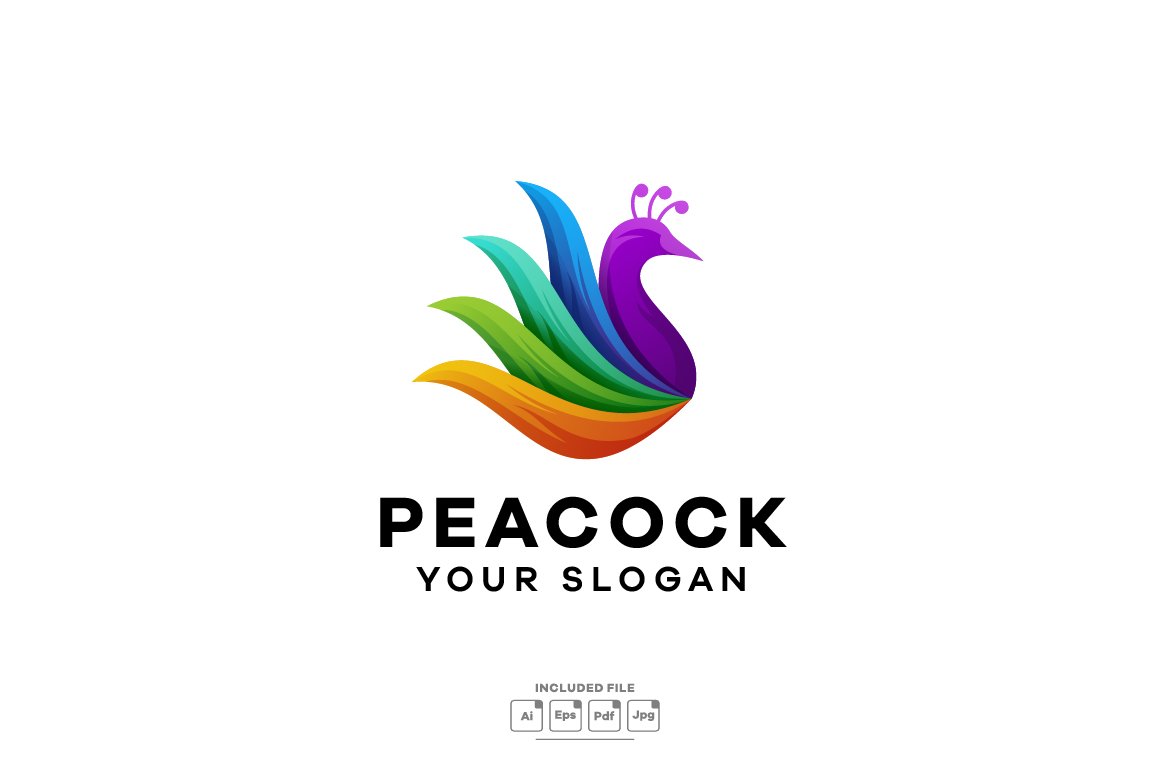 Peacock logo vector illustration cover image.
