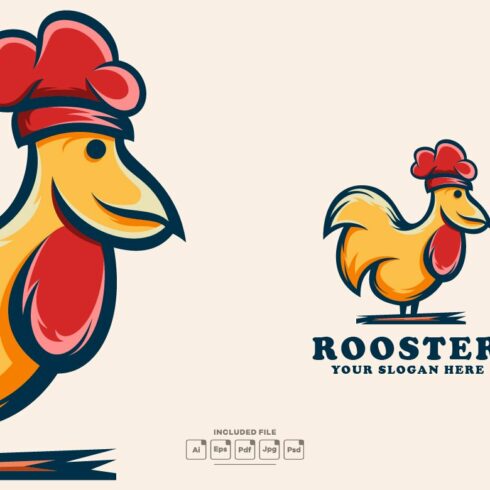 Rooster Logo Template cover image.