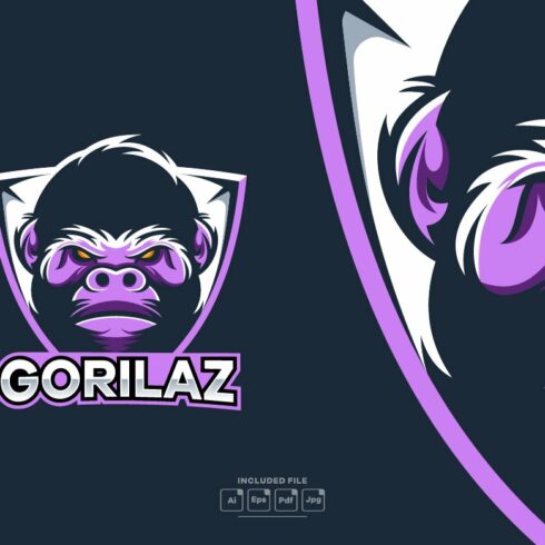 Gorilla Sports Mascot Logo Template cover image.