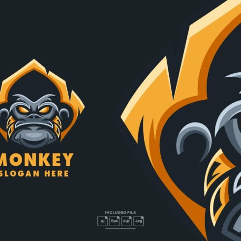 Monkey Sports Mascot Logo Template cover image.