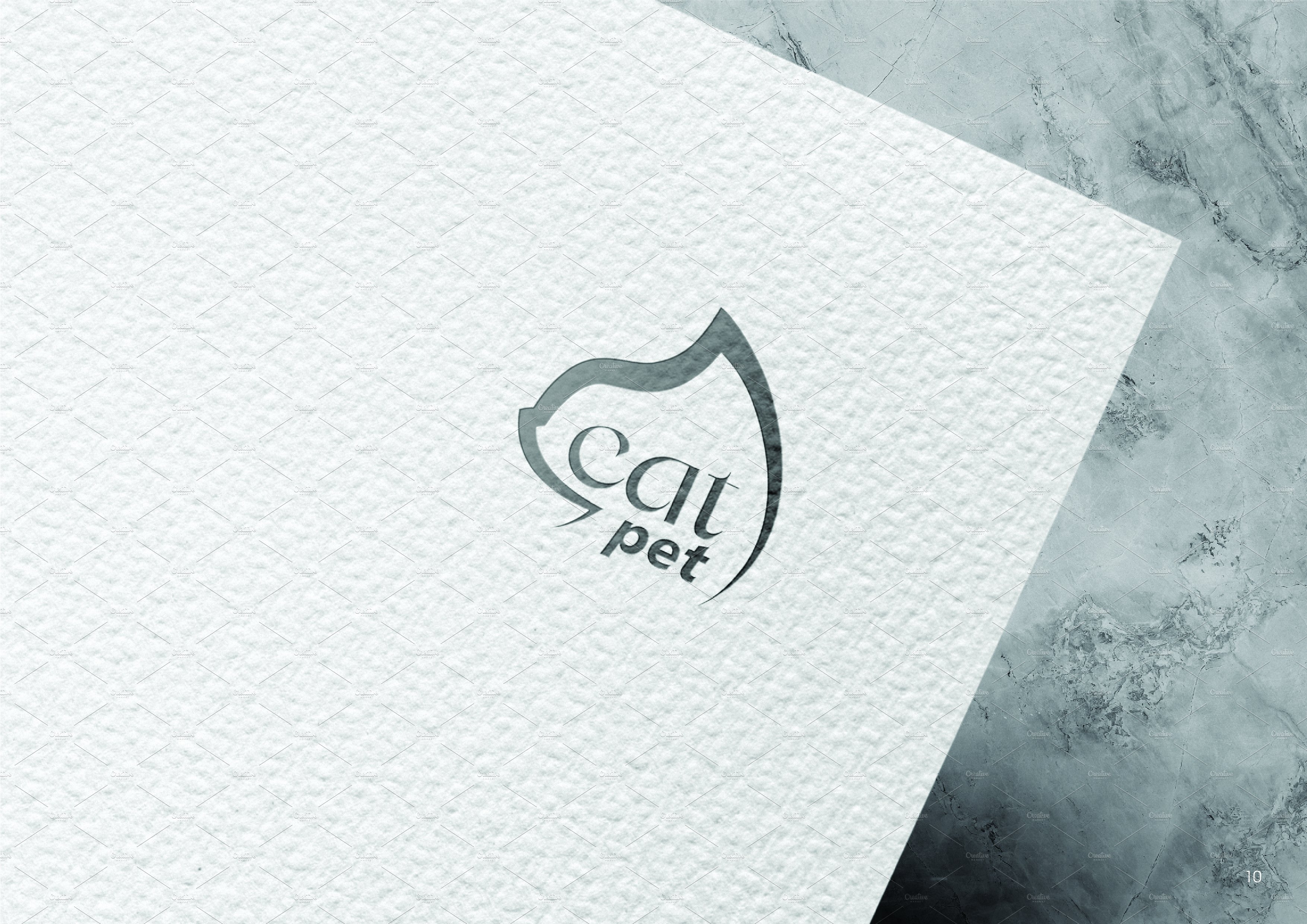 Cat pet Logo preview image.