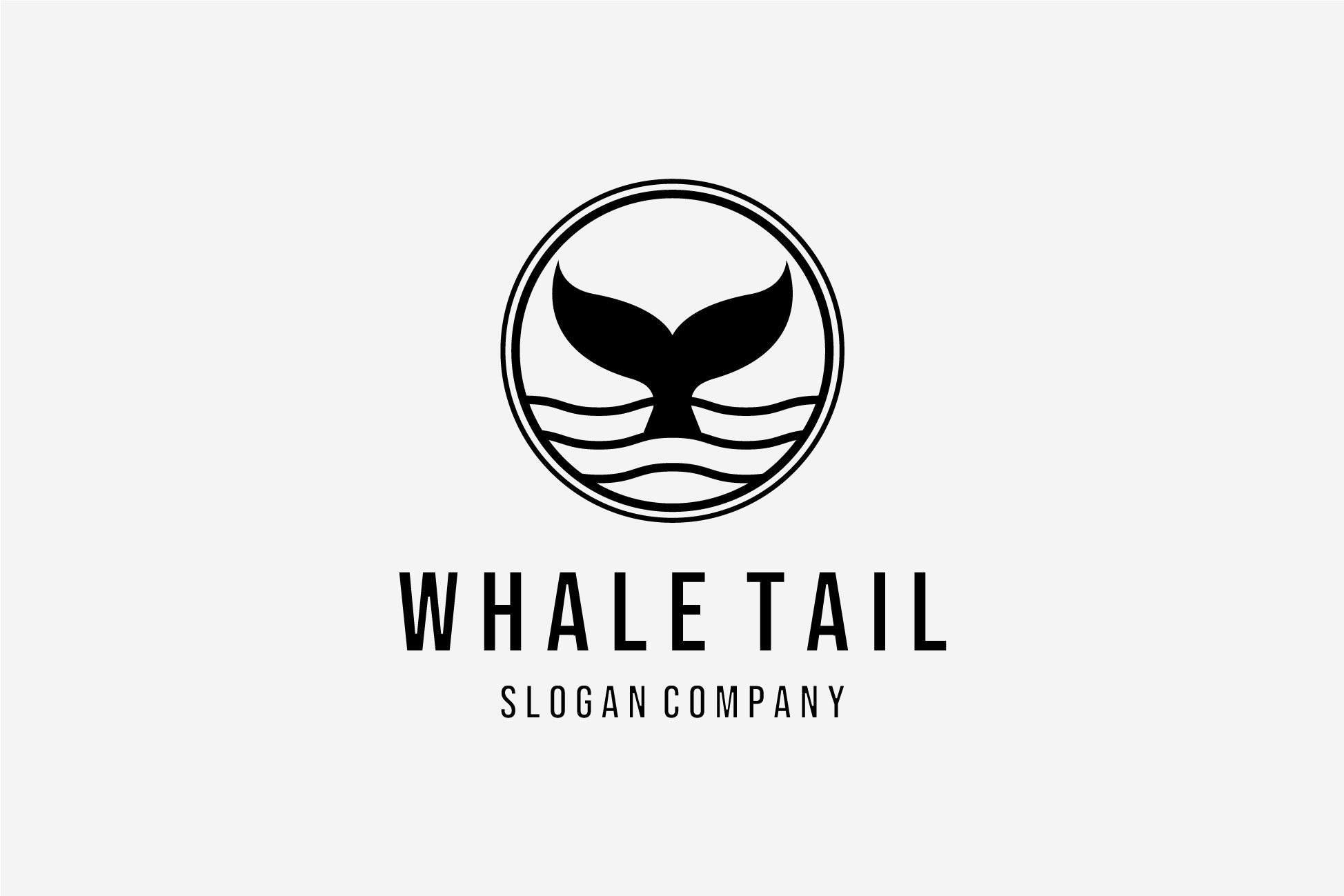 Badge Whale Tail Logo Icon Design cover image.