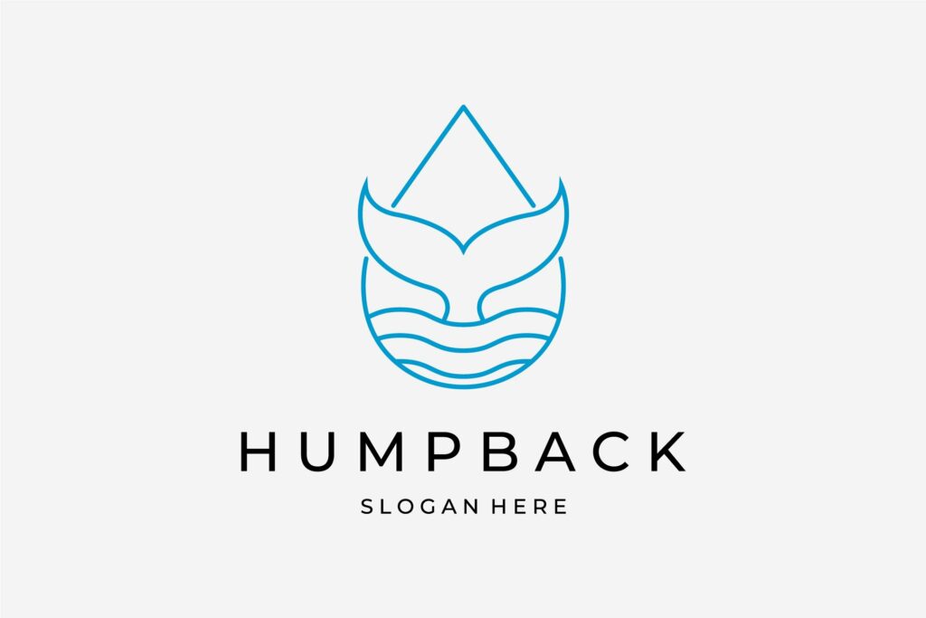 Minimalist Line Art Logo Whale Tail – MasterBundles