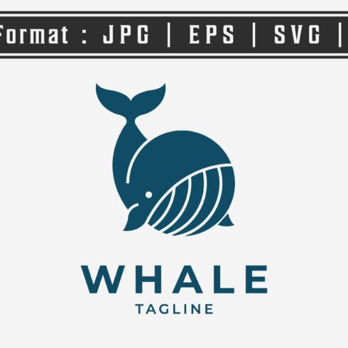 minimalist whale logo icon vintage cover image.