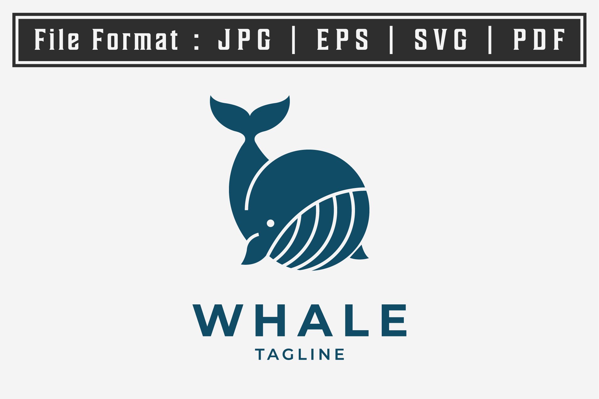 minimalist whale logo icon vintage cover image.