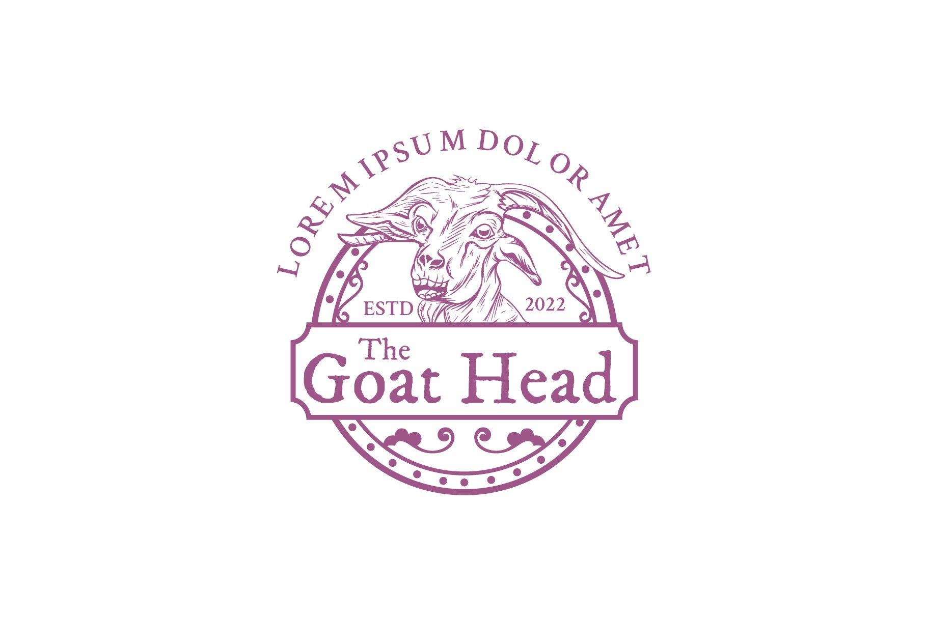 Goat Head Vintage Emblem Logo cover image.
