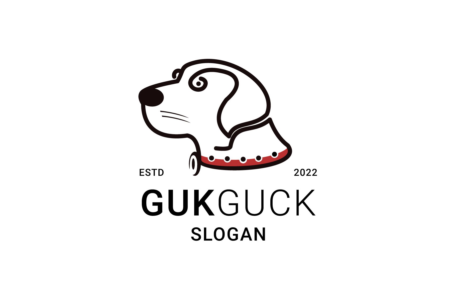 Cute Dog Logo with Line Art Style cover image.