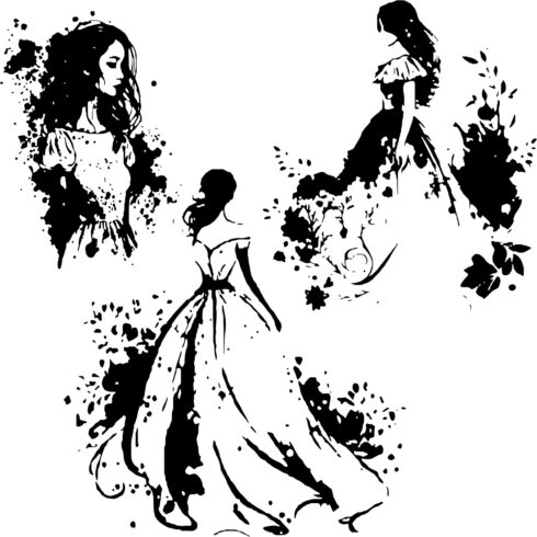 3 beauty girl logo illustration cover image.