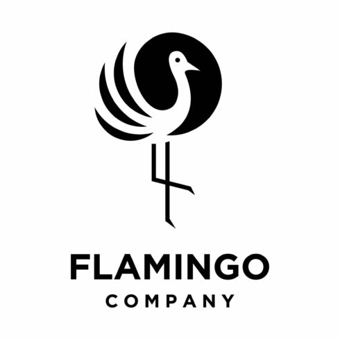 simple flat flamingo logo cover image.