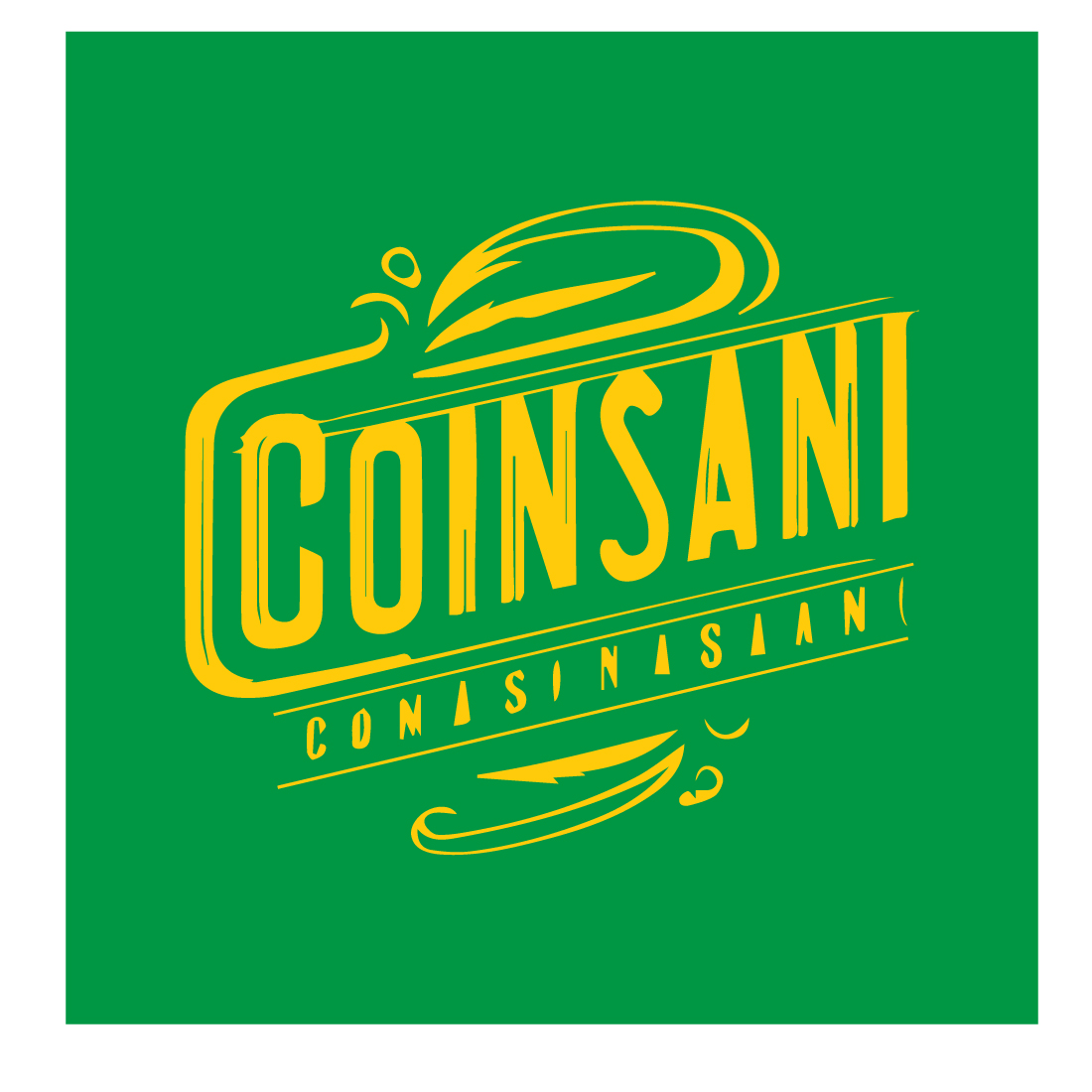 Green and yellow logo with the words consani.
