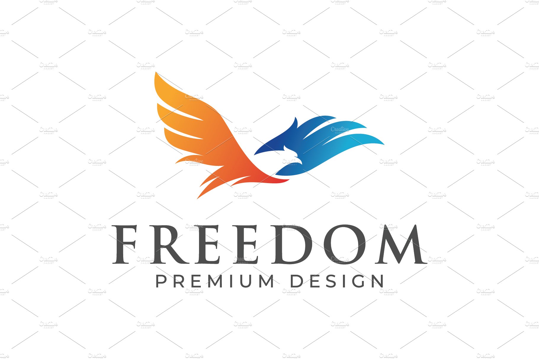 fly hawk/eagle freedom logo design cover image.