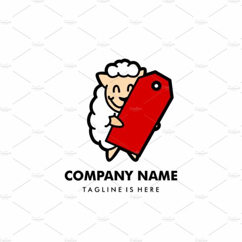 sheep price tag logo mascot cover image.