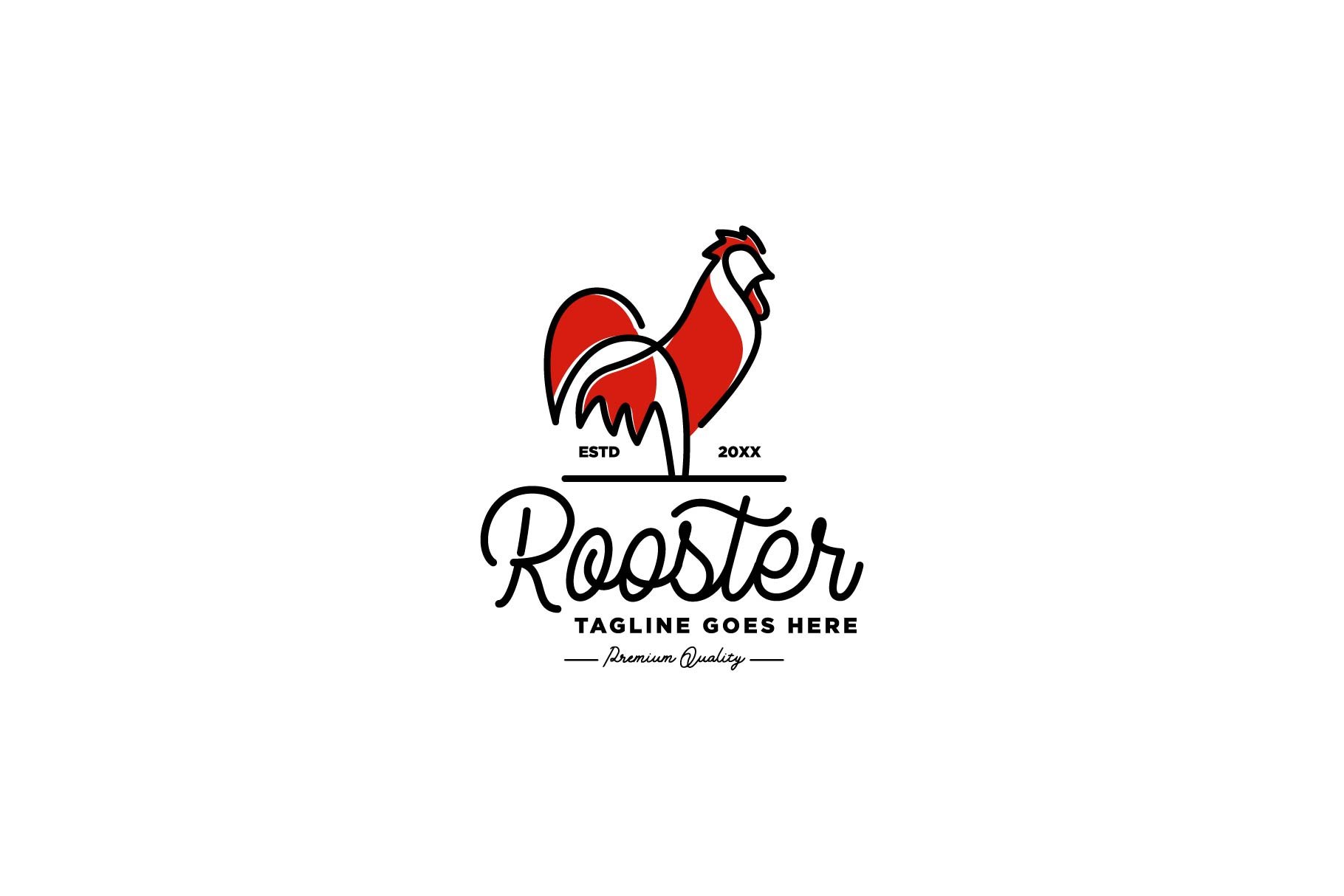 monoline rooster logo cover image.