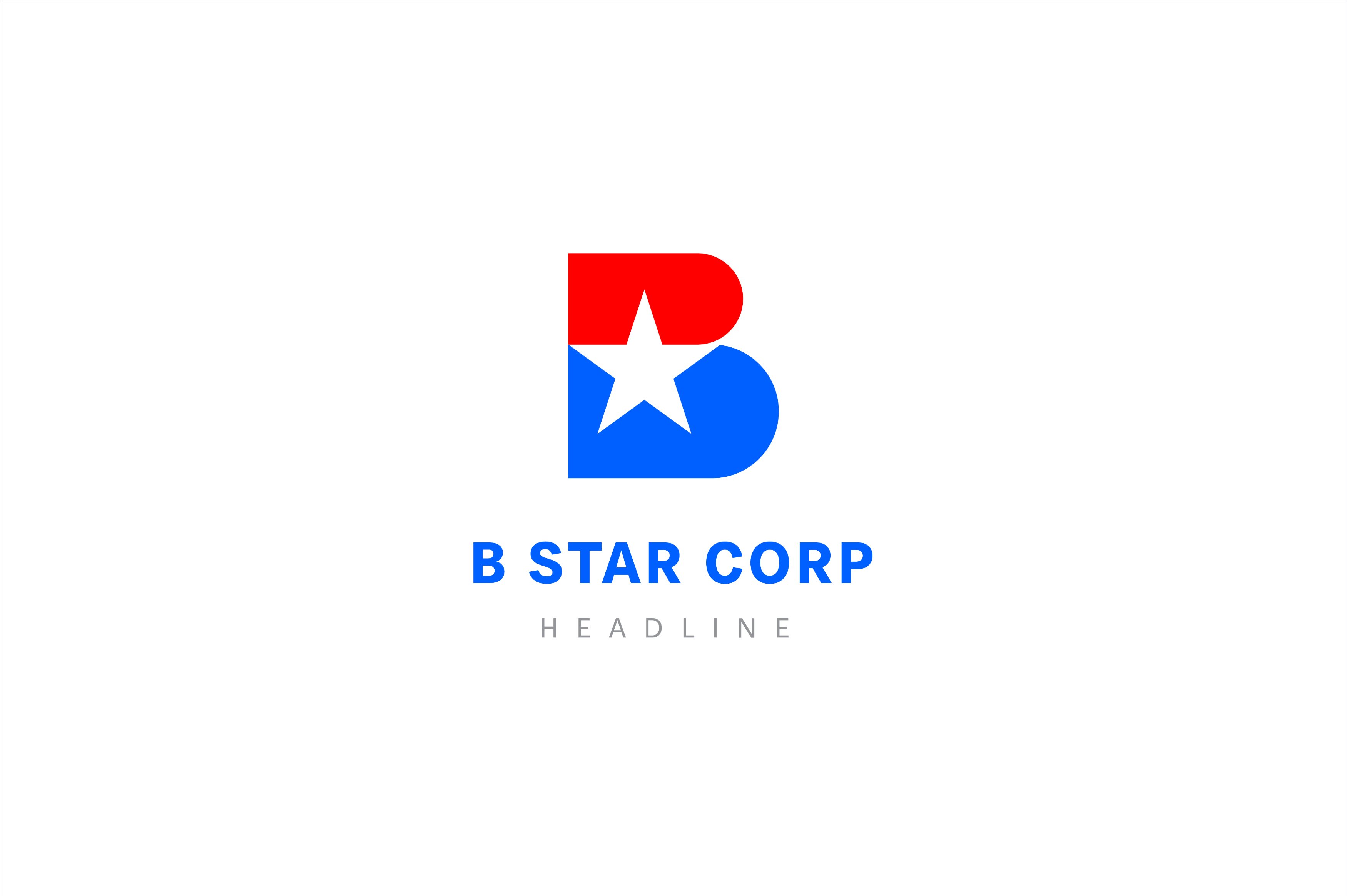 B star logo template. cover image.